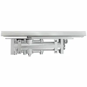 TT-084 silver concealed hydraulic door closer with slide rail on a white background