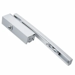 TT-1601D silver hydraulic door closer and slide rail on a white background