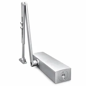 TT-1603 silver hydraulic door closer on a white background