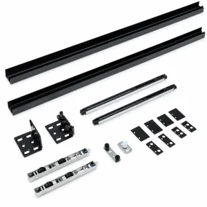 TT-F06 sliding door hydraulic hanging wheel and track kit on white background