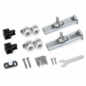 TT-J013 sliding door hanging wheel roller and hanger kit on white background