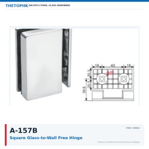 A-157B Square Glass-to-Wall Free Hinge