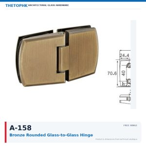 A-158 Bronze Rounded Glass-to-Glass Hinge