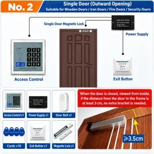 Kit 02 Single Outward-Opening Door Magnetic Lock Kit