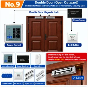 Kit 09 Double Outward-Opening Door Magnetic Lock Kit