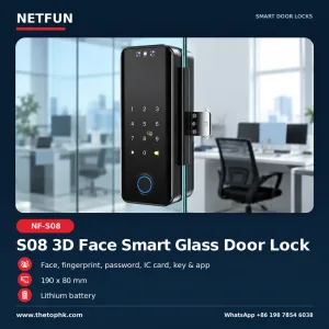 NF-S08 Face Recognition Smart Glass Door Lock