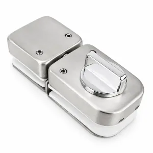 705A Double-Door Single-Sided Knob Glass Door Lock in stainless steel on a white background