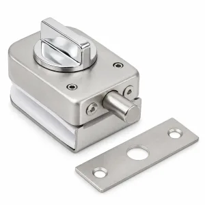 706A Single-Door Single-Sided Knob Glass Door Lock in stainless steel on a white background