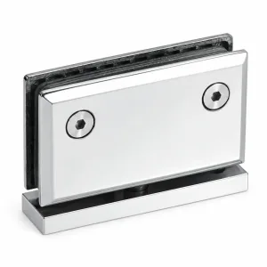 A-115B 360 Degree Rotating Glass Hinge in stainless steel on a white background