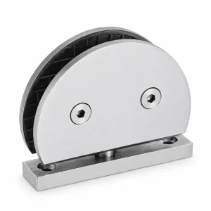 A-117 Semi-Circular 360 Degree Rotating Hinge in stainless steel on a white background