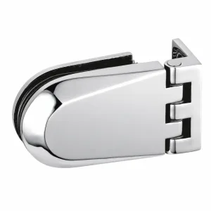 A-128 Rounded Diamond Glass-to-Wall Hinge on a white background