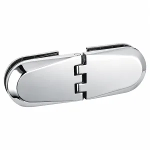 A-129 Rounded Diamond Glass-to-Glass Hinge on a white background