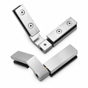 A-206 90-Degree Modular Glass Hinge Set on a white background