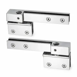 A-208 Multi-Component Inline Pivot Glass Hinge Set on a white background