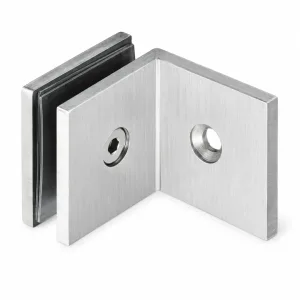 B-02 90-Degree Glass-to-Wall Fixed Connector on a white background