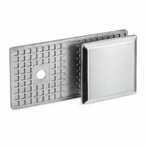 B-09 Square Glass-to-Wall Fixed Connector on a white background
