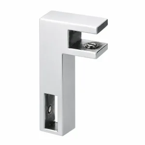 C-02 right-angle 10 × 30 mm glass support-bar connector on white background