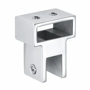 C-04 through-bar vertical 10 × 30 mm glass support connector on white background