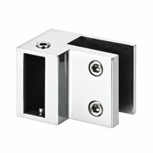 C-11 Glass-Mount 90-Degree Support-Bar Connector 10 x 30 mm on white background