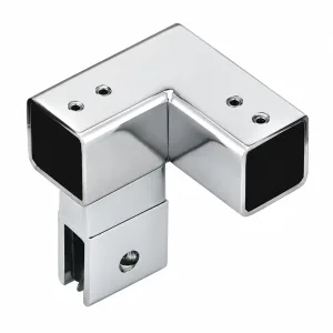 E-07 Corner Glass-Mount Bar Connector on a white background