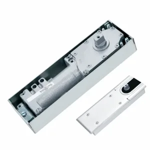 F-500 hydraulic floor spring with uncovered and covered units on a white background