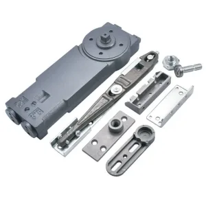 F-868 hydraulic floor spring and mounting accessories on a white background