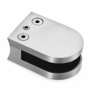 G-10 Round-Edge Glass Pivot Clamp showing the metal body, fasteners and clamping opening on a white background