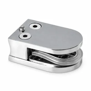 G-13 Low-Profile Glass Pivot Clamp showing the metal body, fasteners and clamping opening on a white background