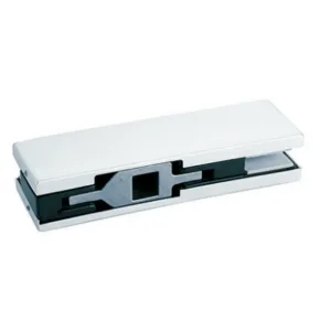 T-010B rectangular glass door patch fitting with square spindle socket on a white background