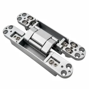 TT-03 silver 3D adjustable concealed door hinge on a white background