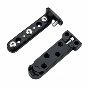 TT-10 black 3D adjustable concealed door hinge on a white background