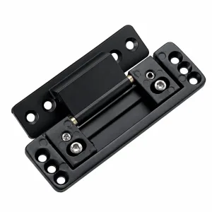 TT-12 black 2D adjustable concealed door hinge on a white background