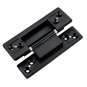 TT-13 black 2D adjustable concealed door hinge on a white background