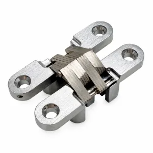 TT-16 silver concealed cross hinge on a white background