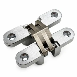 TT-17 silver concealed cross hinge on a white background