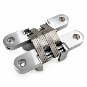TT-19 silver concealed cross hinge on a white background