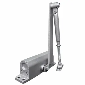 TT-065BF silver hydraulic door closer with adjustable arm on a white background