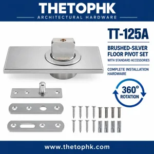 TT-125A Brushed Silver Floor Pivot Set Standard Accessories