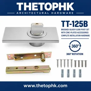 TT-125B Brushed Silver Floor Pivot Set Zinc-Plated Accessories