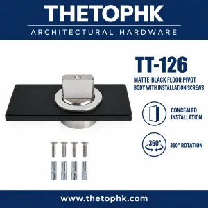 TT-126 Matte Black Floor Pivot Body with Screws
