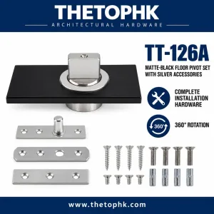 TT-126A Matte Black Floor Pivot Set Silver Accessories
