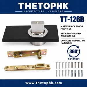 TT-126B Matte Black Floor Pivot Set Zinc-Plated Accessories