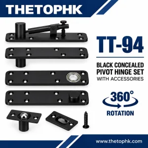 TT-94 Black Concealed Pivot Hinge Set with Accessories