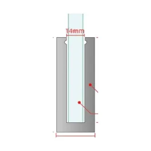 No. 1 30 × 80 mm Glass Balustrade Base Shoe