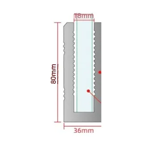 No. 2 36 × 80 mm Glass Balustrade Base Shoe