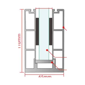 No. 4 65 × 110 mm Glass Balustrade Base Shoe