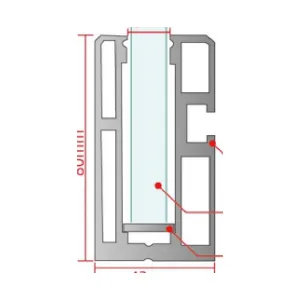No. 5 42 × 80 mm Glass Balustrade Base Shoe