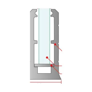 No. 7 38 × 80 mm Glass Balustrade Base Shoe