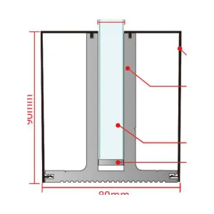 No. 8 80 × 90 mm Glass Balustrade Base Shoe