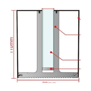 No. 10 80 × 110 mm Glass Balustrade Base Shoe